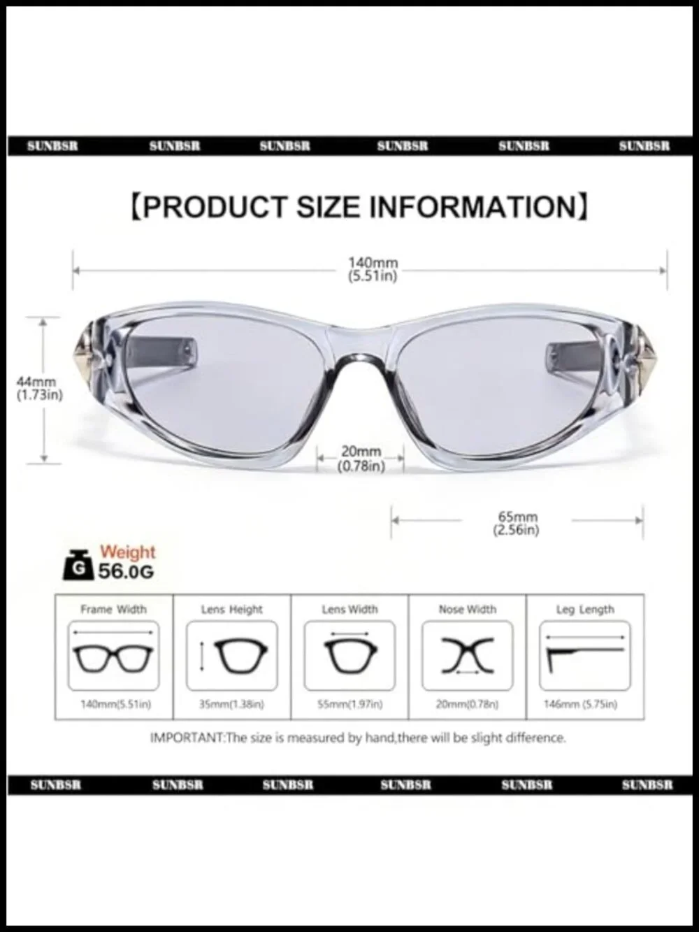 Y2K Wrap Around Sunglasses Retro Punk Star Temple UV400 Protection